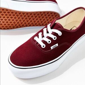 Vans Burgundy Platform Shoes